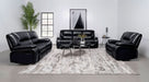 Camila Upholstered Motion Reclining Loveseat Black - Walo Furniture