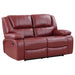 Camila Upholstered Motion Reclining Loveseat Red - Walo Furniture