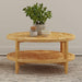 Camillo Round Solid Wood Coffee Table Maple Brown - Walo Furniture