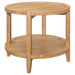 Camillo Round Solid Wood Side End Table Maple Brown - Walo Furniture