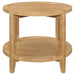 Camillo Round Solid Wood Side End Table Maple Brown - Walo Furniture