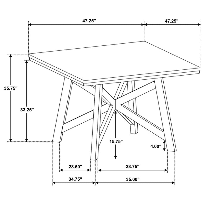 Canfield 47 - inch Square Counter Height Dining Table Brown - Walo Furniture