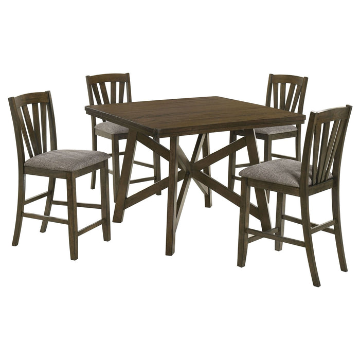 Canfield 5 - piece 47 - inch Counter Height Dining Set Brown - Walo Furniture