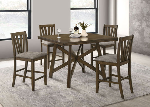 Canfield 5 - piece 47 - inch Counter Height Dining Set Brown - Walo Furniture