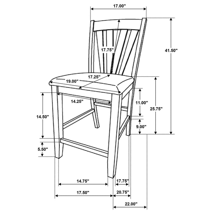 Canfield Counter Height Dining Side Chair Brown (Set of 2) - Walo Furniture