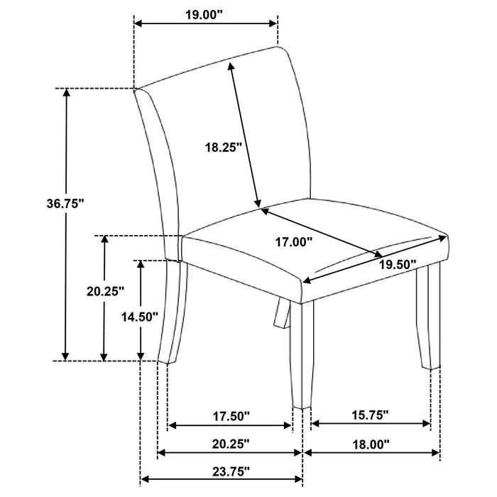 Cantley Upholstered Dining Side Chair Grey (Set of 2) - Walo Furniture