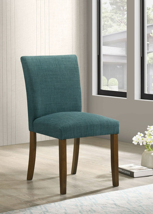 Cantley Upholstered Dining Side Chair Teal Blue (Set of 2) - Walo Furniture