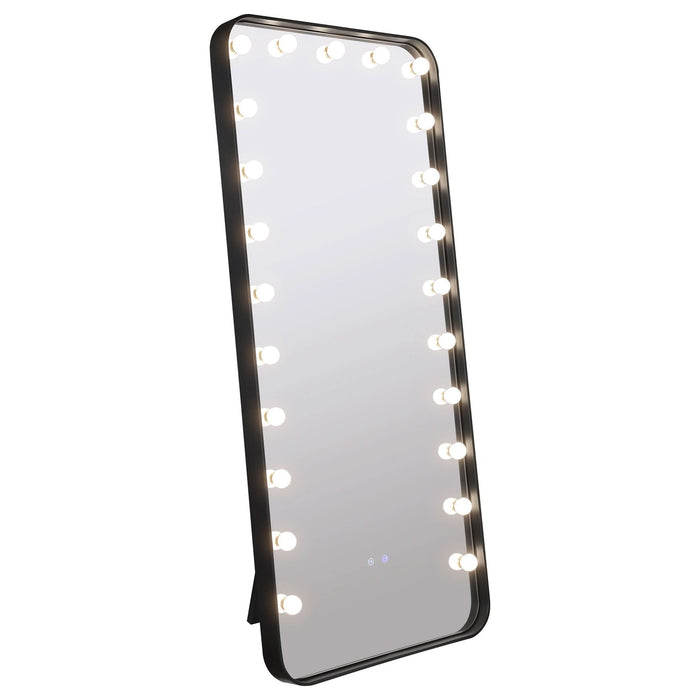 Canton 32 x 71 Inch LED Standing Mirror with Speakers Black - Walo Furniture