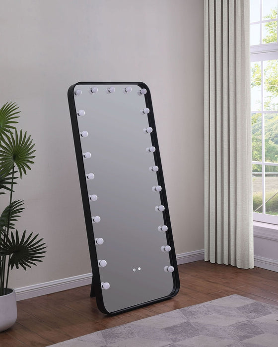 Canton 32 x 71 Inch LED Standing Mirror with Speakers Black - Walo Furniture