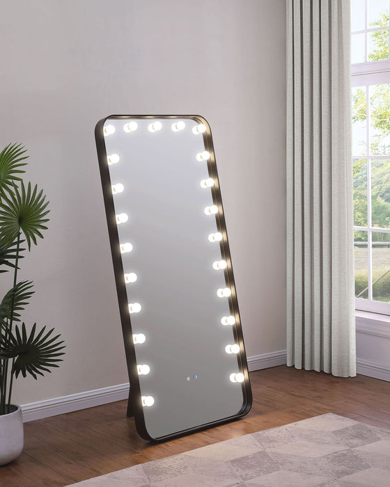 Canton 32 x 71 Inch LED Standing Mirror with Speakers Black - Walo Furniture