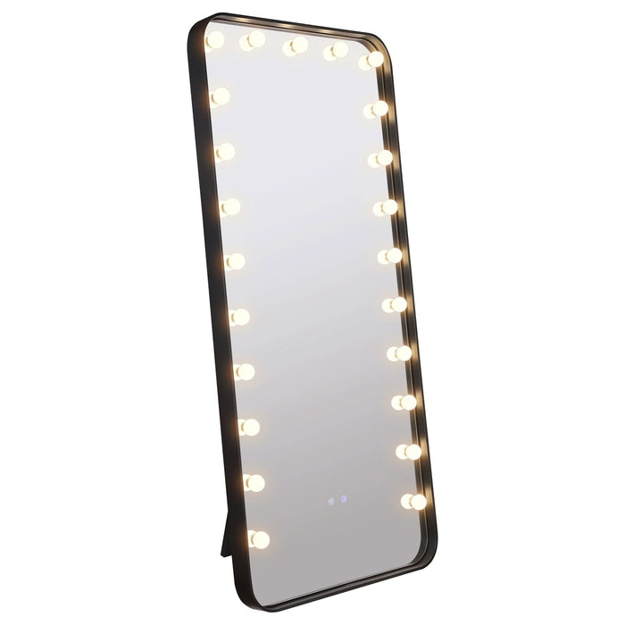 Canton 32 x 71 Inch LED Standing Mirror with Speakers Black - Walo Furniture