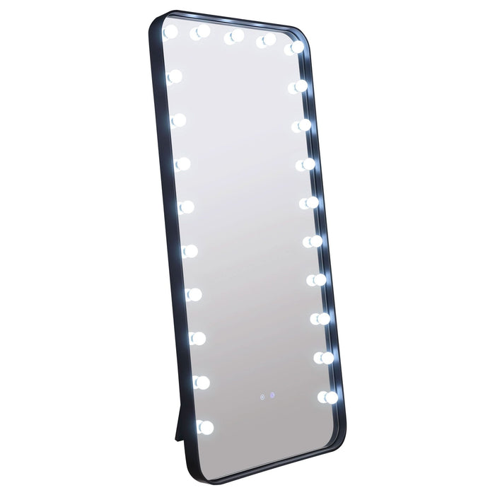 Canton 32 x 71 Inch LED Standing Mirror with Speakers Black - Walo Furniture