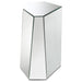 Capella Mirrored Abstract Geometric End Table Silver - Walo Furniture