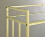 Cara 2 - tier Rectangular Glass Shelf Metal Bar Cart Brass - Walo Furniture