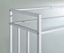 Cara 2 - tier Rectangular Glass Shelf Metal Bar Cart Chrome - Walo Furniture