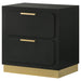 Caraway 2 - drawer Nightstand Black - Walo Furniture