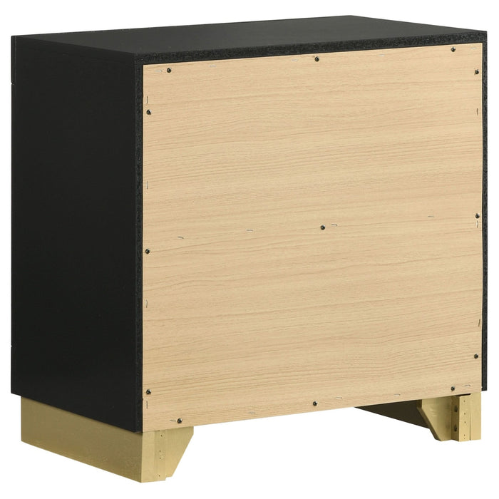 Caraway 2 - drawer Nightstand Black - Walo Furniture