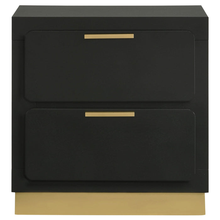 Caraway 2 - drawer Nightstand Black - Walo Furniture