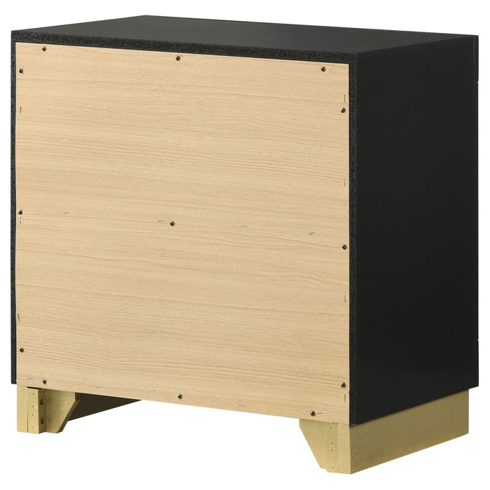 Caraway 2 - drawer Nightstand Black - Walo Furniture