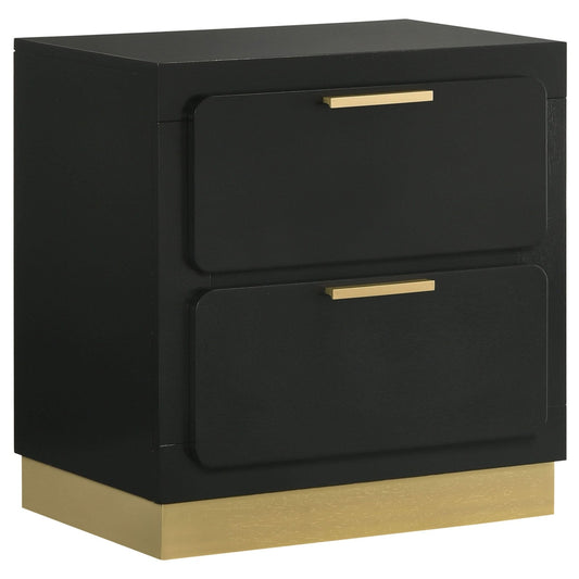 Caraway 2 - drawer Nightstand Black - Walo Furniture