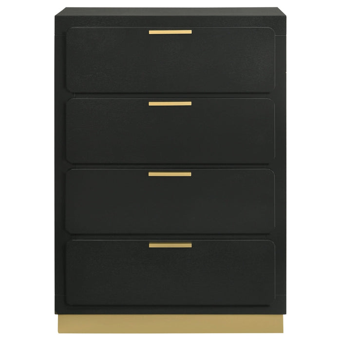 Caraway 4 - drawer Bedroom Chest Black - Walo Furniture