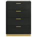 Caraway 4 - drawer Bedroom Chest Black - Walo Furniture