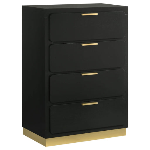 Caraway 4 - drawer Bedroom Chest Black - Walo Furniture