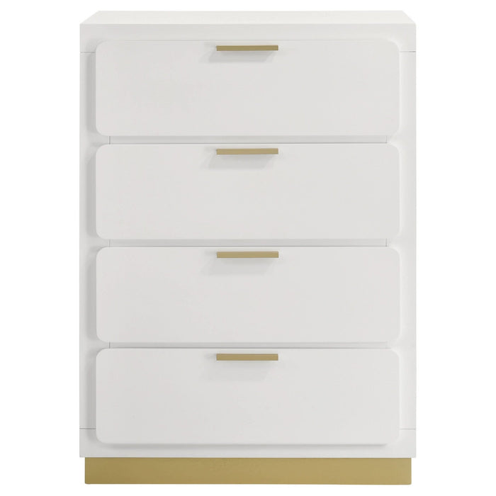 Caraway 4 - drawer Bedroom Chest White - Walo Furniture