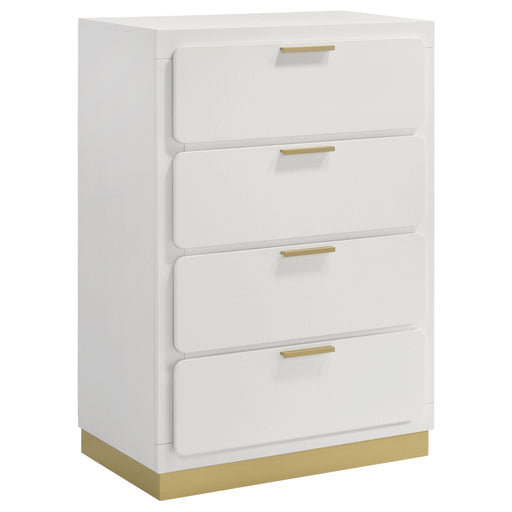 Caraway 4 - drawer Bedroom Chest White - Walo Furniture