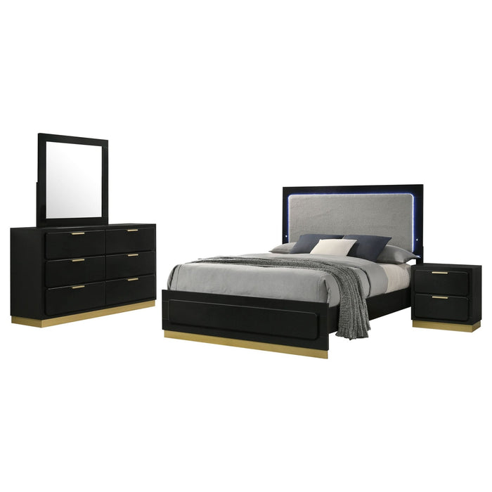 Caraway 4 - piece California King Bedroom Set Black - Walo Furniture