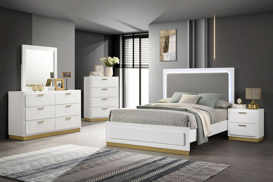 Caraway 5 - piece California King Bedroom Set White - Walo Furniture