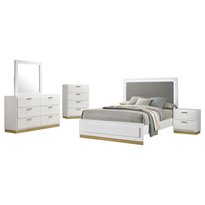 Caraway 5 - piece California King Bedroom Set White - Walo Furniture