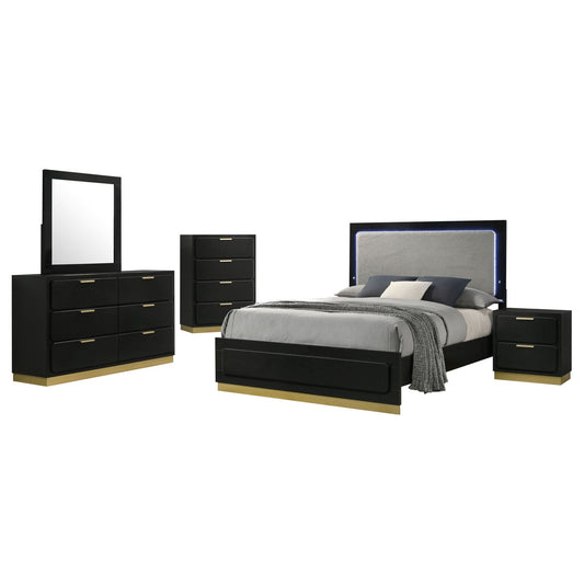 Caraway 5 - piece Queen Bedroom Set Black - Walo Furniture