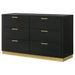 Caraway 6 - drawer Dresser Black - Walo Furniture