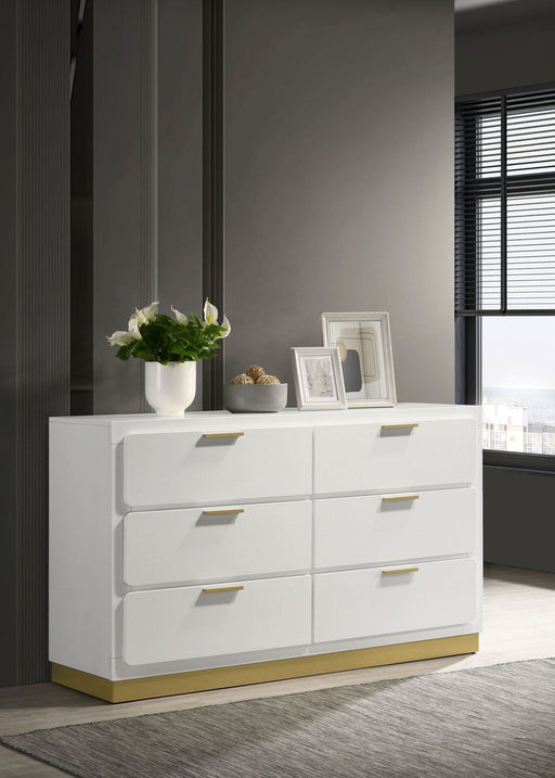 Caraway 6 - drawer Dresser White - Walo Furniture