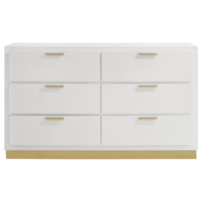 Caraway 6 - drawer Dresser White - Walo Furniture