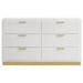 Caraway 6 - drawer Dresser White - Walo Furniture