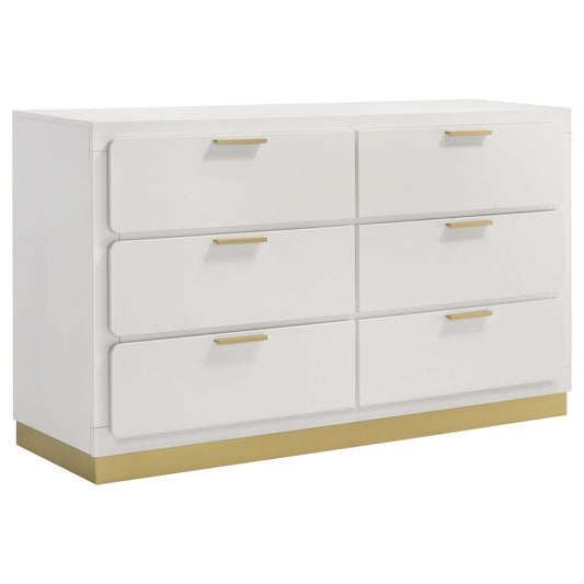 Caraway 6 - drawer Dresser White - Walo Furniture