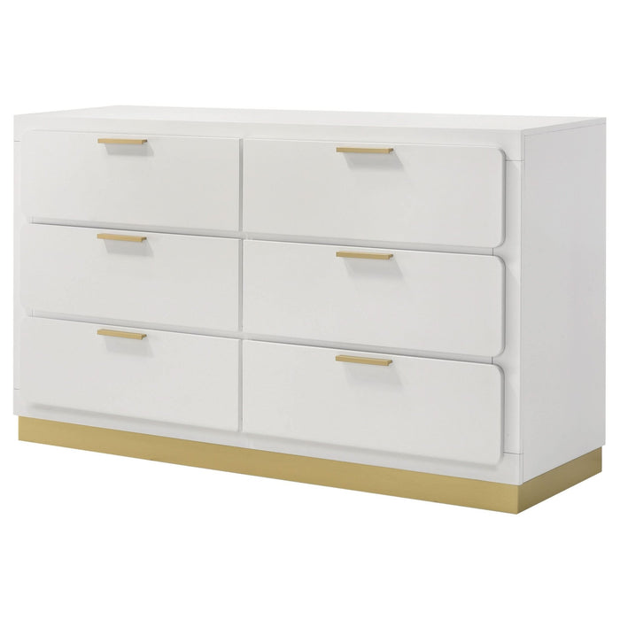 Caraway 6 - drawer Dresser White - Walo Furniture