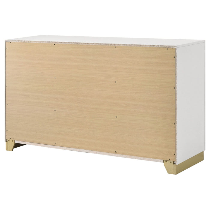 Caraway 6 - drawer Dresser White - Walo Furniture