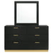 Caraway 6 - drawer Dresser with Mirror Black - Walo Furniture