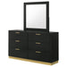 Caraway 6 - drawer Dresser with Mirror Black - Walo Furniture