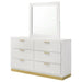 Caraway 6 - drawer Dresser with Mirror White - Walo Furniture