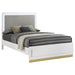 Caraway Wood California King LED Panel Bed White - Walo Furniture