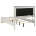 Caraway Wood California King LED Panel Bed White - Walo Furniture