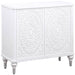 Cardella 2 - door Mandala Accent Cabinet Distressed White - Walo Furniture