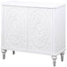 Cardella 2 - door Mandala Accent Cabinet Distressed White - Walo Furniture