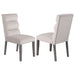 Carla Velvet Upholstered Dining Side Chair Stone (Set of 2) - Walo Furniture