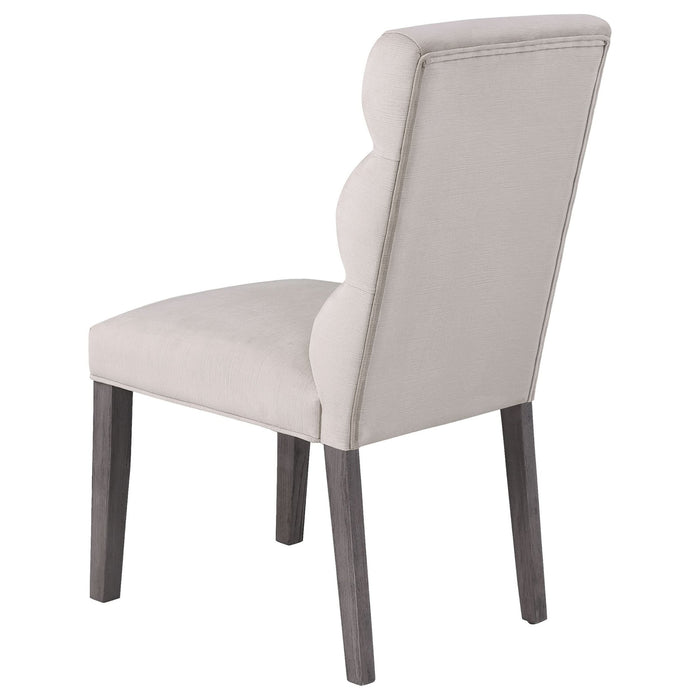 Carla Velvet Upholstered Dining Side Chair Stone (Set of 2) - Walo Furniture