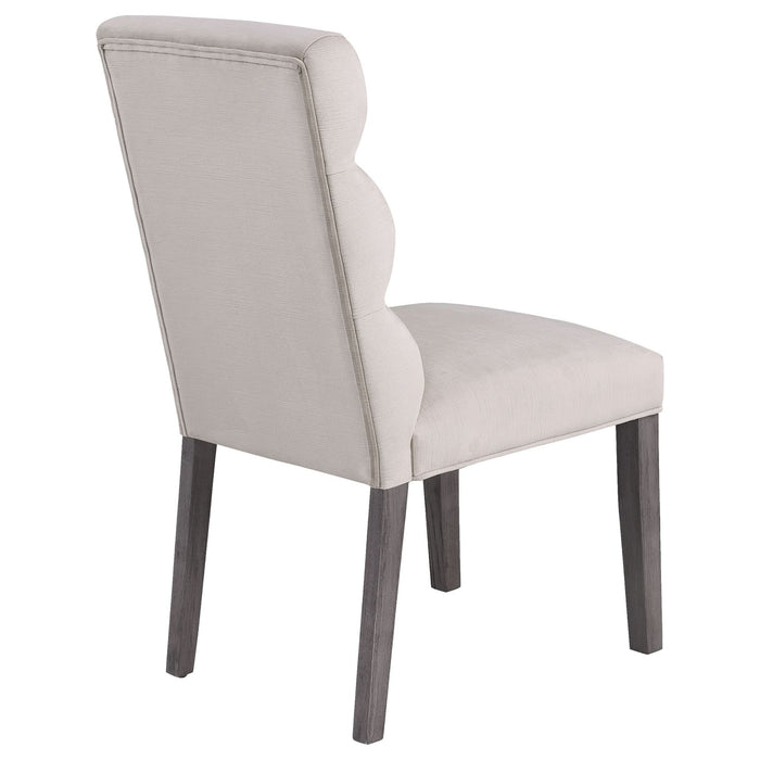 Carla Velvet Upholstered Dining Side Chair Stone (Set of 2) - Walo Furniture